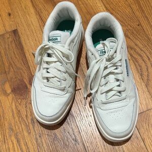 Reebok White and Green Sneakers